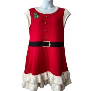 It's Our Time Ugly Christmas Sweater Double Ruffle Dress Size XL